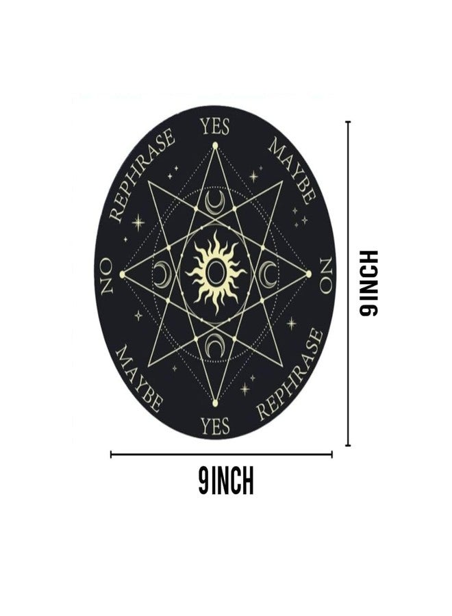 TREE MAISON CORONATING HOMES Vastu Black Sun & Moons Pendulum Board | 9 inch | Metaphysical Message Board for Witchcraft with Brass (Pendulum Assorted) Acrylic Divination - Image 2